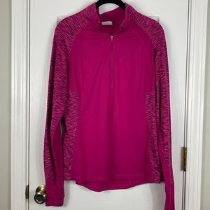 Danskin Now bright pink long sleeved pullover athletic shirt jacket med(8-10)